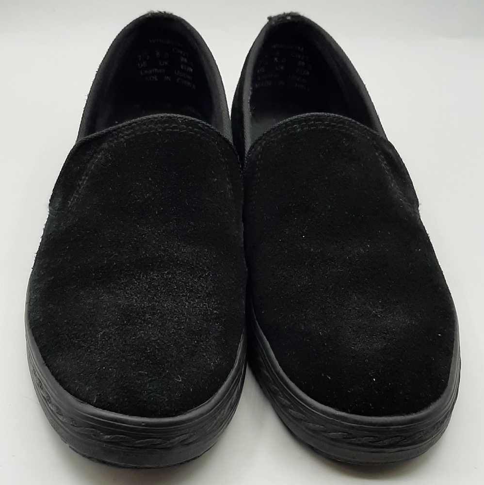American Keds Classic Women's Black Suede Slip On Shoes 7.5 Casual Shoe
